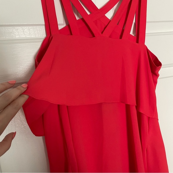 BCBGmaxazria juliya multi-strap layered top poppy size Medium New - Picture 12 of 16